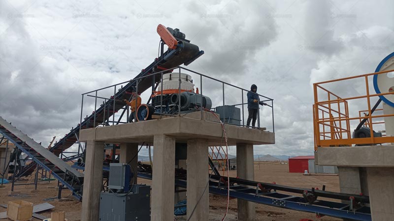 Instalación de Chancadora de Cono para Piedra de Río