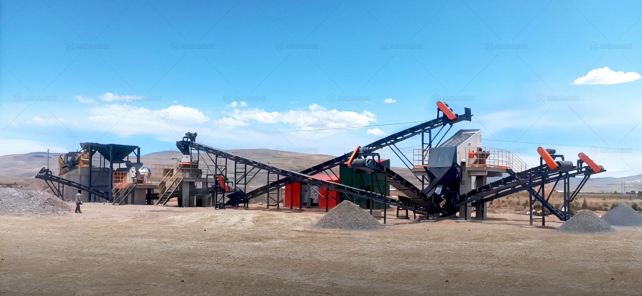 Planta Trituradora de Piedra de Río Estacionaria en Perú
